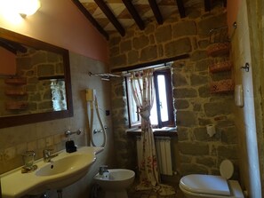 Appart'hôtel Panoramique, 2 chambres | Salle de bain | Douche, sèche-cheveux, bidet, serviettes fournies