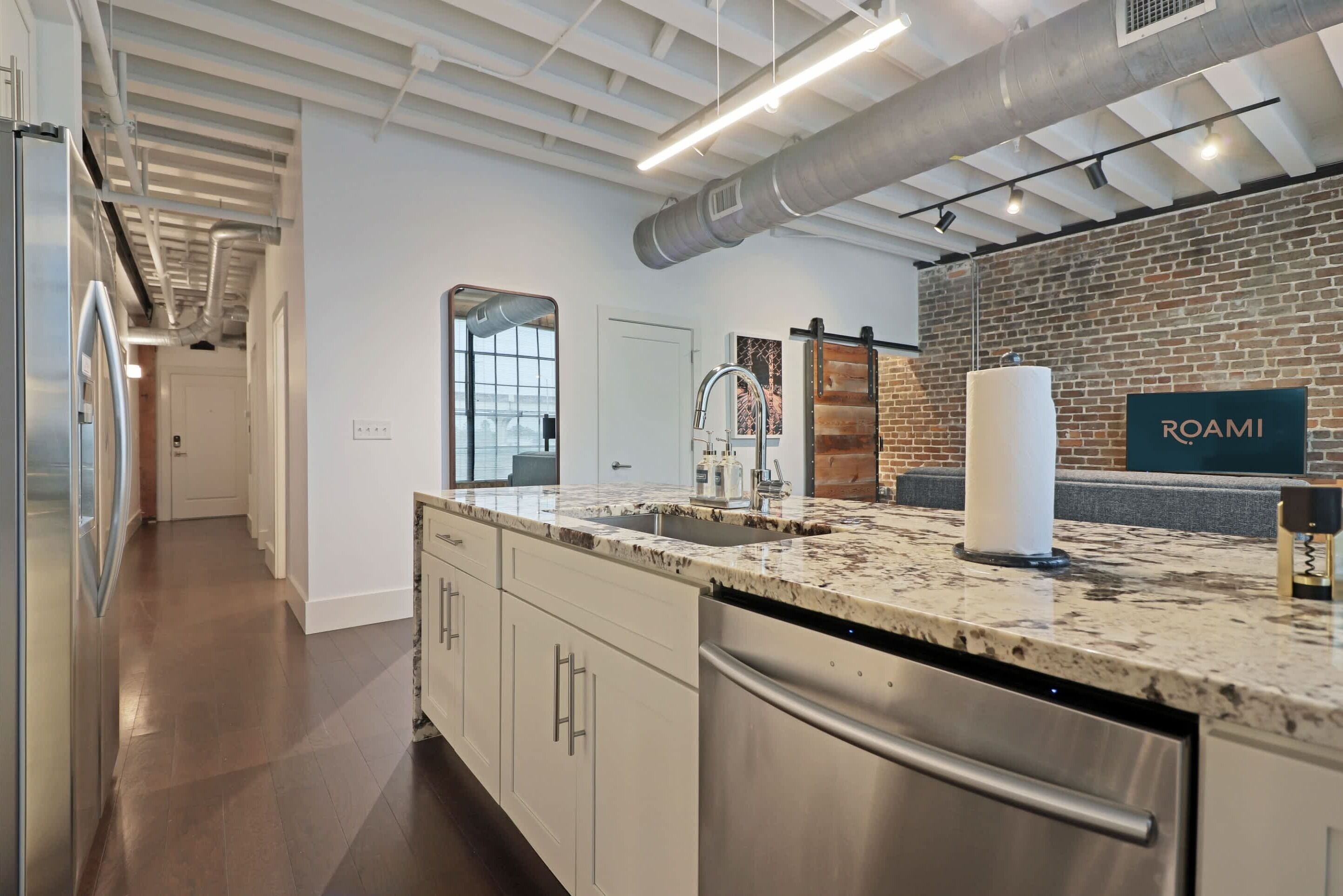 Apartment | Private kitchen | Full-size fridge, microwave, stovetop, dishwasher