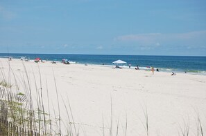 On the beach, beach towels
