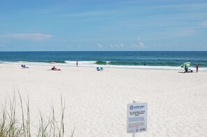 On the beach, beach towels