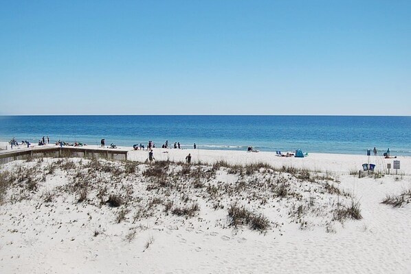 On the beach, beach towels - Spyglass 106B - Three Bedroom Condo (Gulf Shores)