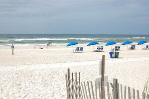 On the beach, beach towels