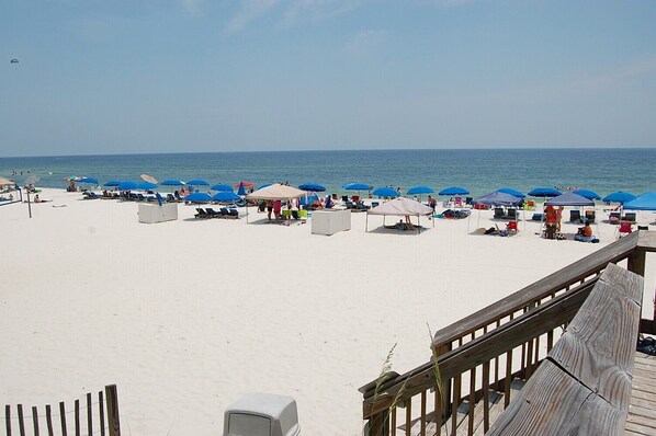 On the beach, beach towels