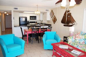 Fridge, microwave, oven, stovetop - Sunswept 201 - Three Bedroom Condo (Orange Beach)
