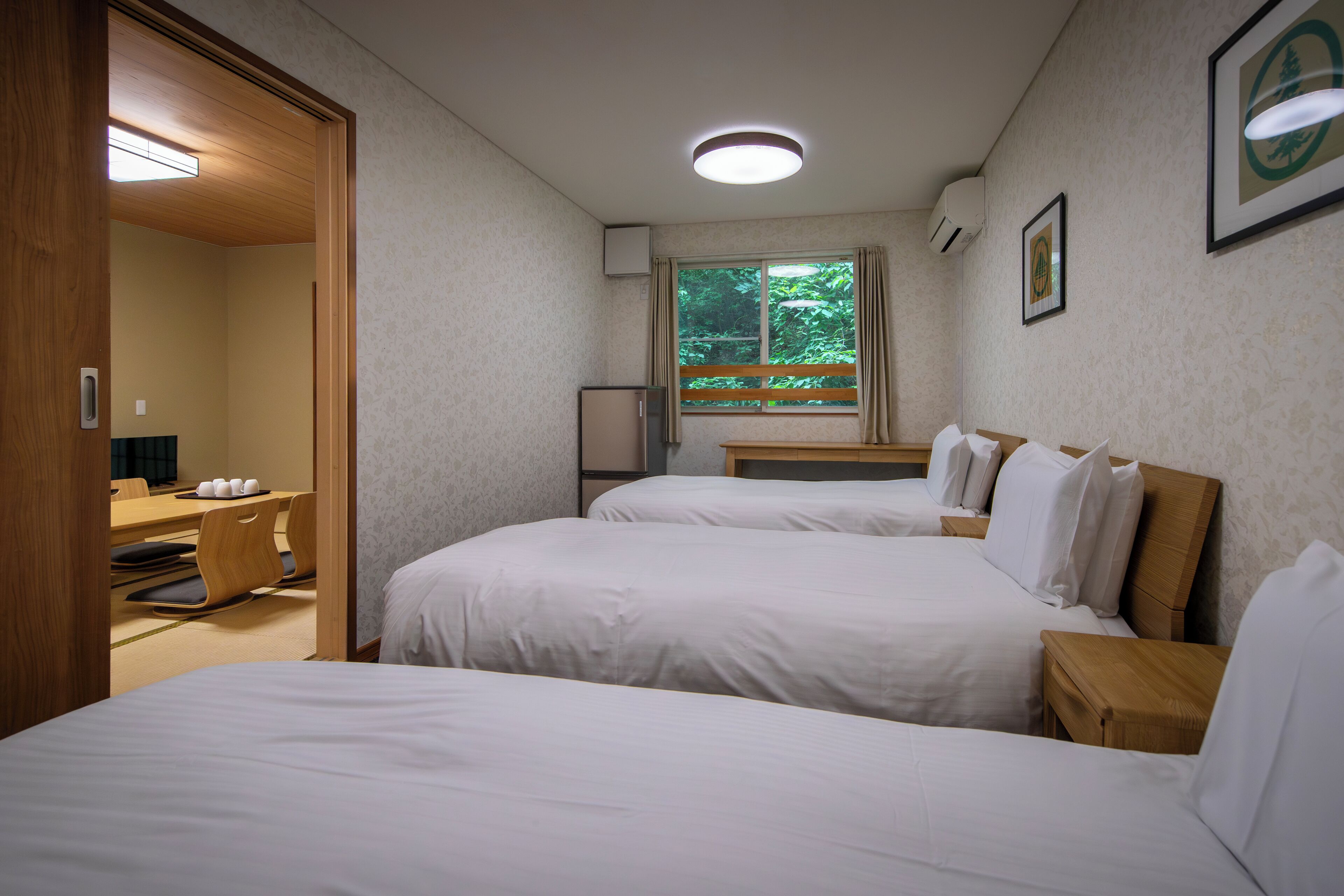 [main building] japanese-style room + triple bed (shower only), non-smoking | desk, free wifi, bed sheets