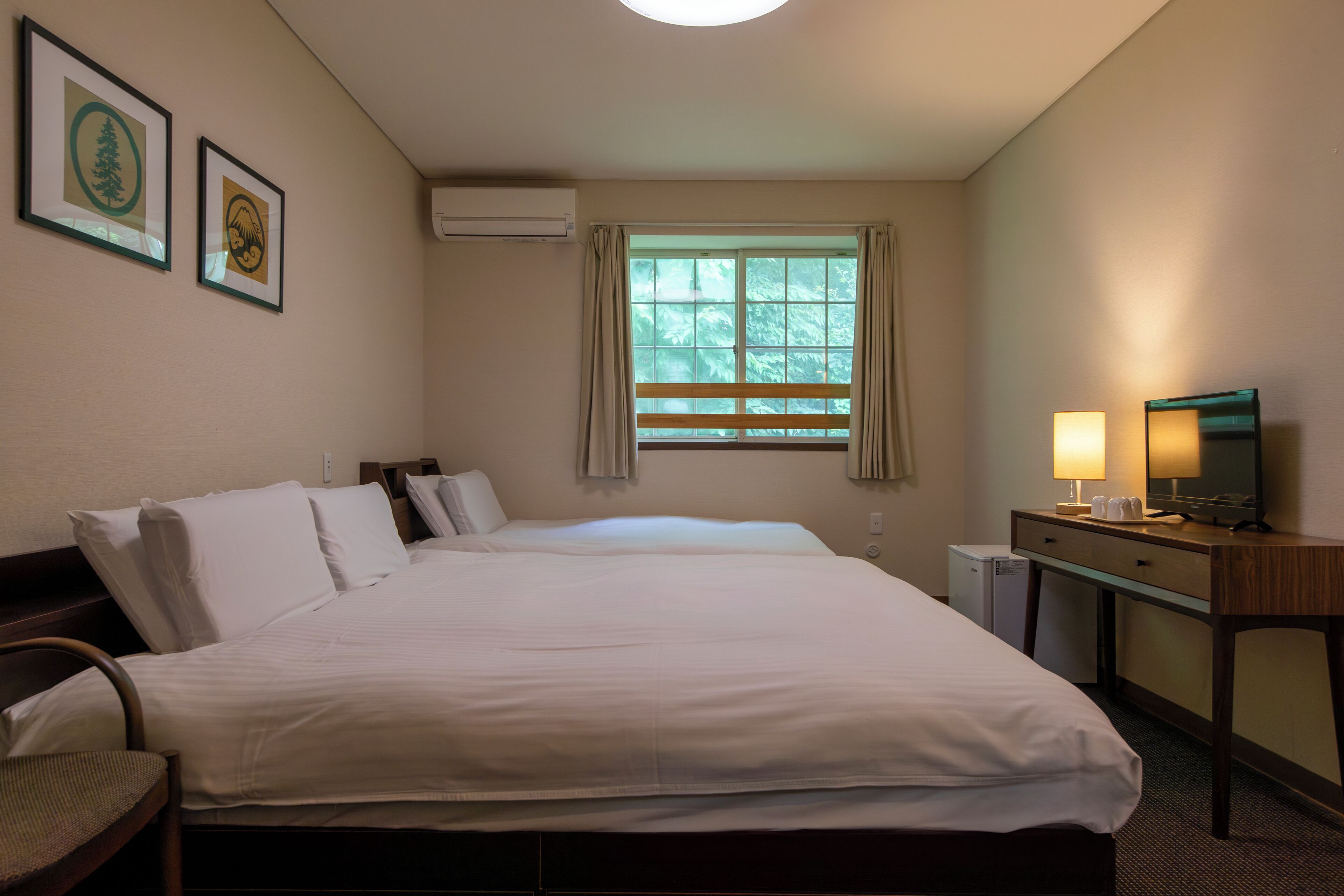[main building] double + single bed room, non-smoking | desk, free wifi, bed sheets