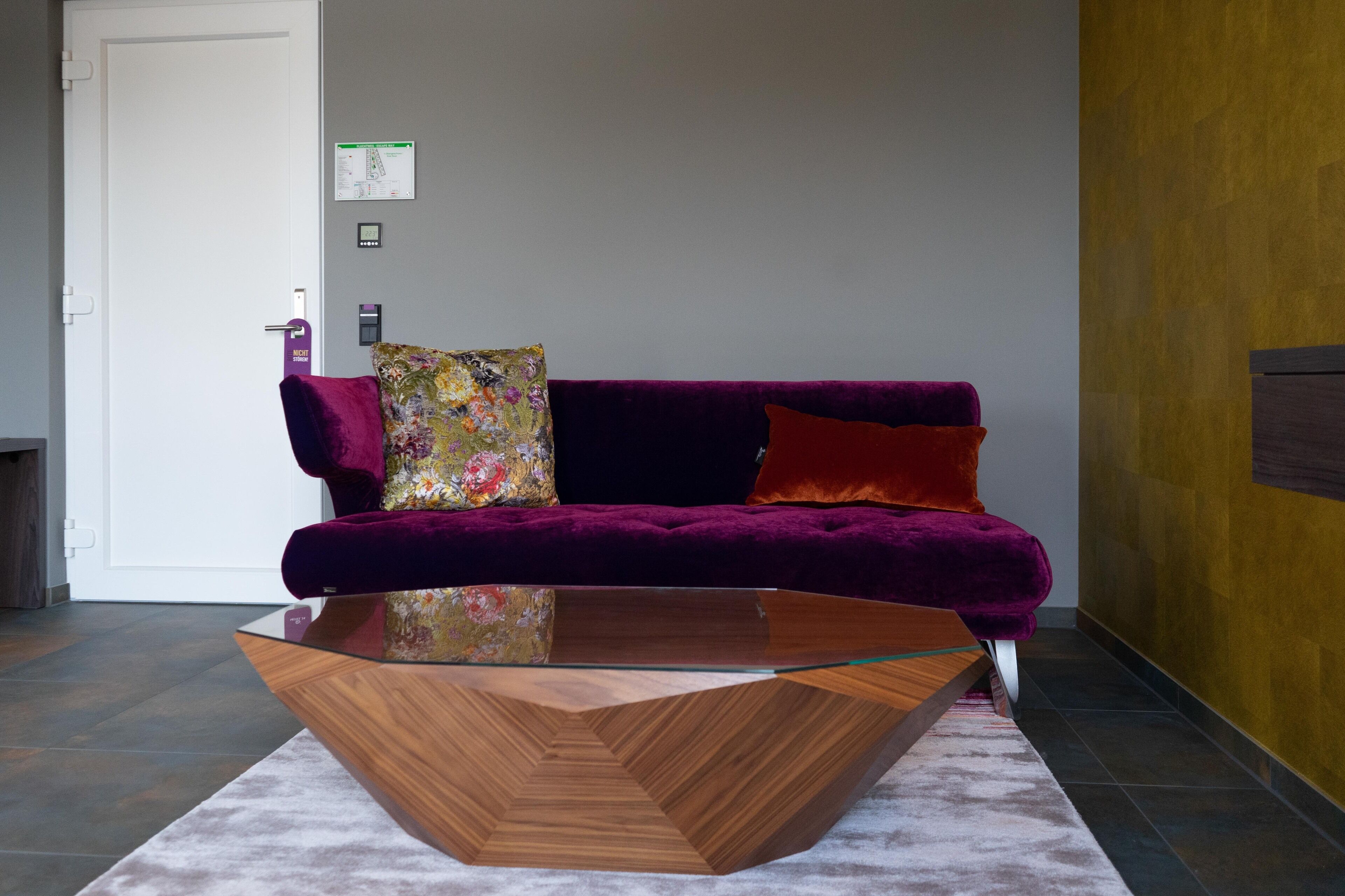 presidential double room | living area | flat-screen tv, netflix, heated floors, streaming services