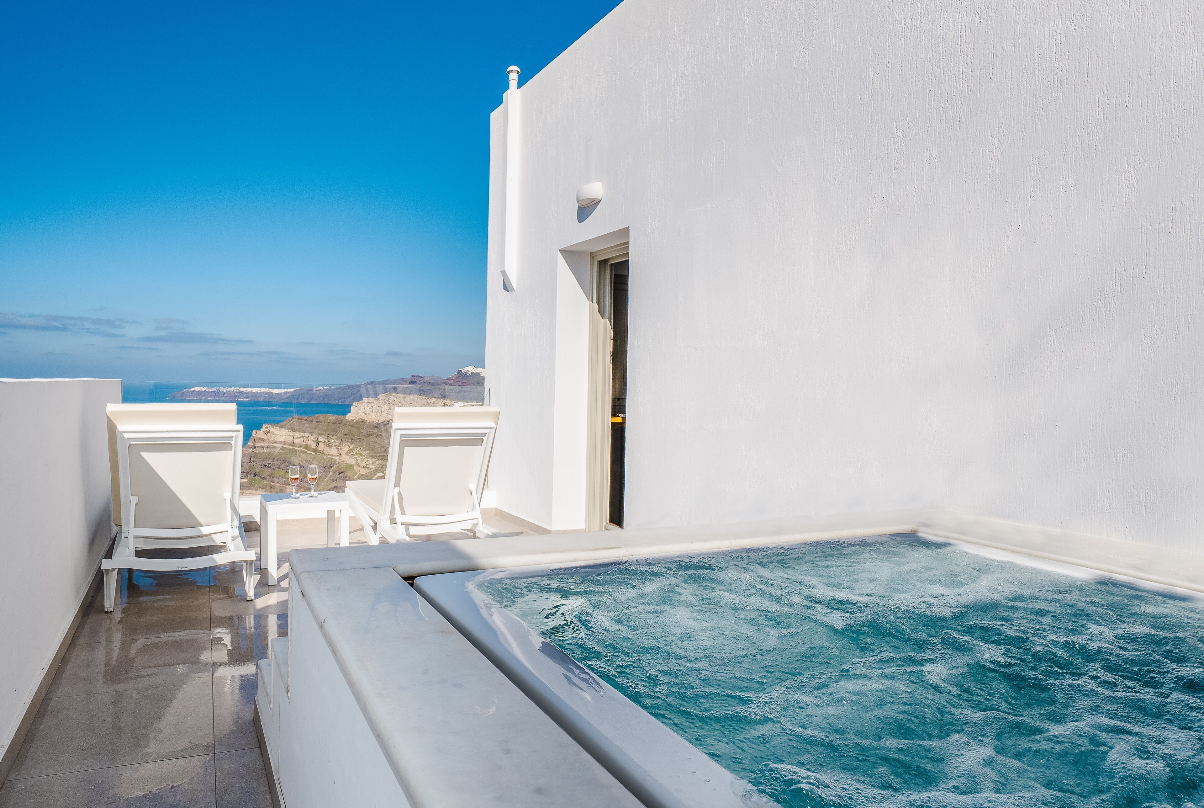 Nefeli Suite Caldera View and Hot Tub | Private spa tub