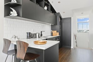 Apartment, 1 Bedroom | Private kitchen | Full-size fridge, microwave, oven, stovetop - Urban Estates - Princes Wharf Apartment N47 Shed 22 (Auckland)