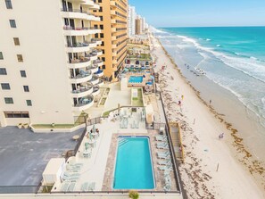 A heated pool - Pool Open! Oceanfront View-Sand Dollar #802 (Daytona Beach Shores)