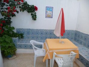 Outdoor dining - CASA BLANCA with these two beautiful terraces, (one decorated in ceramic and another equipped with a Barbecue,) close to the tourist area hammamet center. (Hammamet)