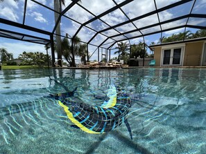 Piscine extérieure, piscine chauffée