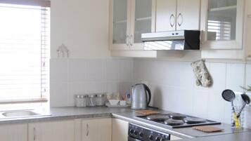 Full-sized fridge, microwave, oven, stovetop