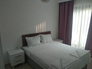 Desk, free WiFi, bed sheets