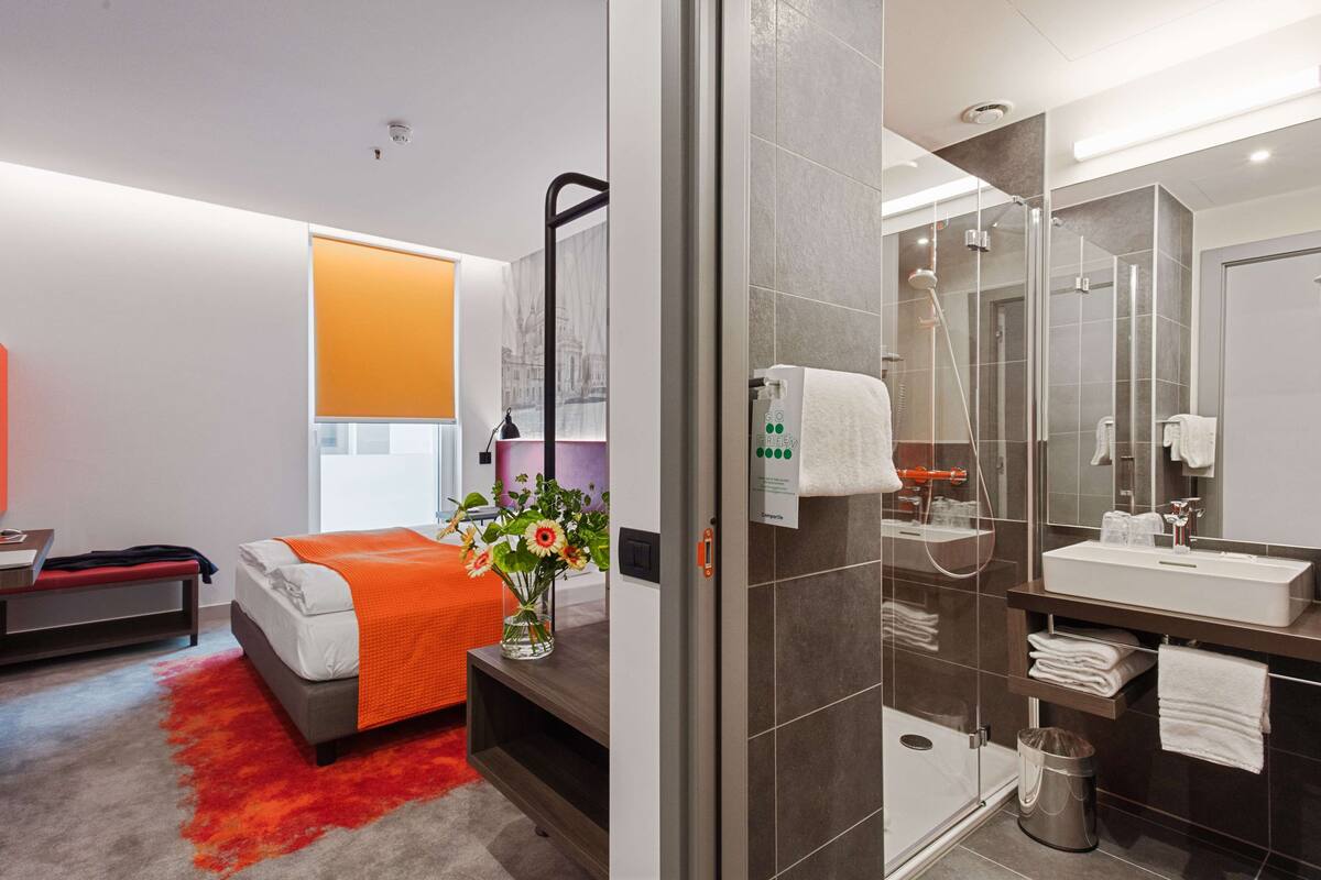 shower, rainfall showerhead, eco-friendly toiletries, hair dryer