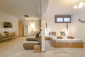 Deluxe-Apartment, 1 Schlafzimmer | Hochwertige Bettwaren, Daunenbettdecken, Pillowtop-Betten