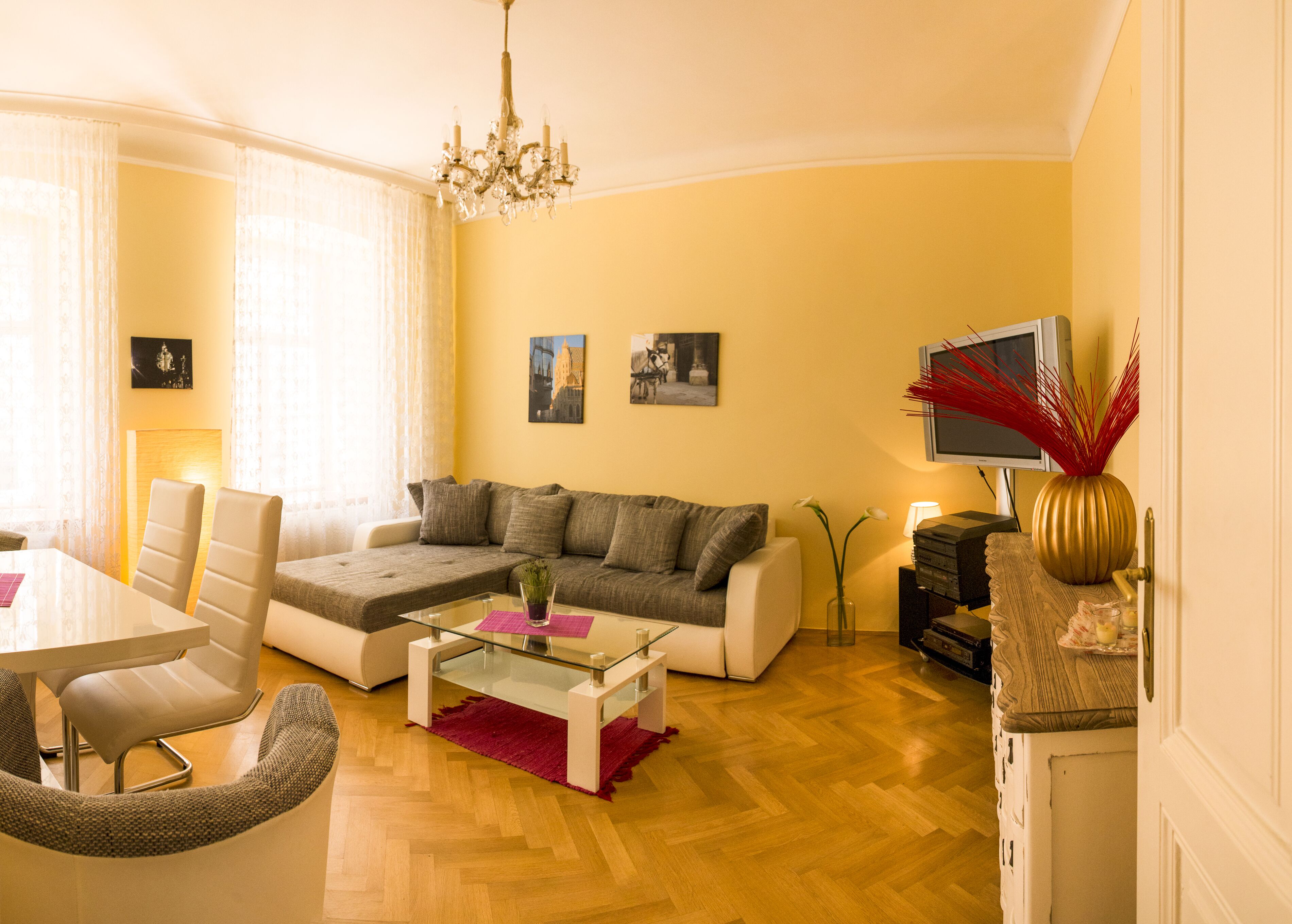 Televisión de pantalla plana, reproductor de DVD