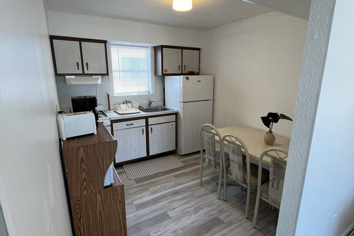 deluxe suite | private kitchen | full-sized fridge, microwave, stovetop