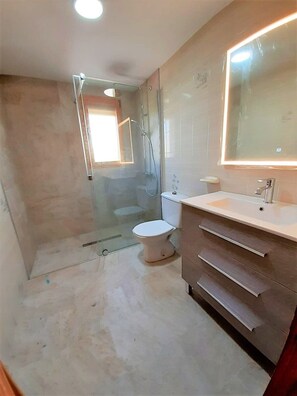 Combined shower/bathtub, bidet