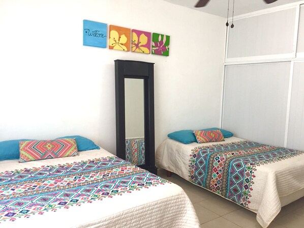 Departamento familiar, 2 habitaciones | Tabla de planchar con plancha y wifi gratis 