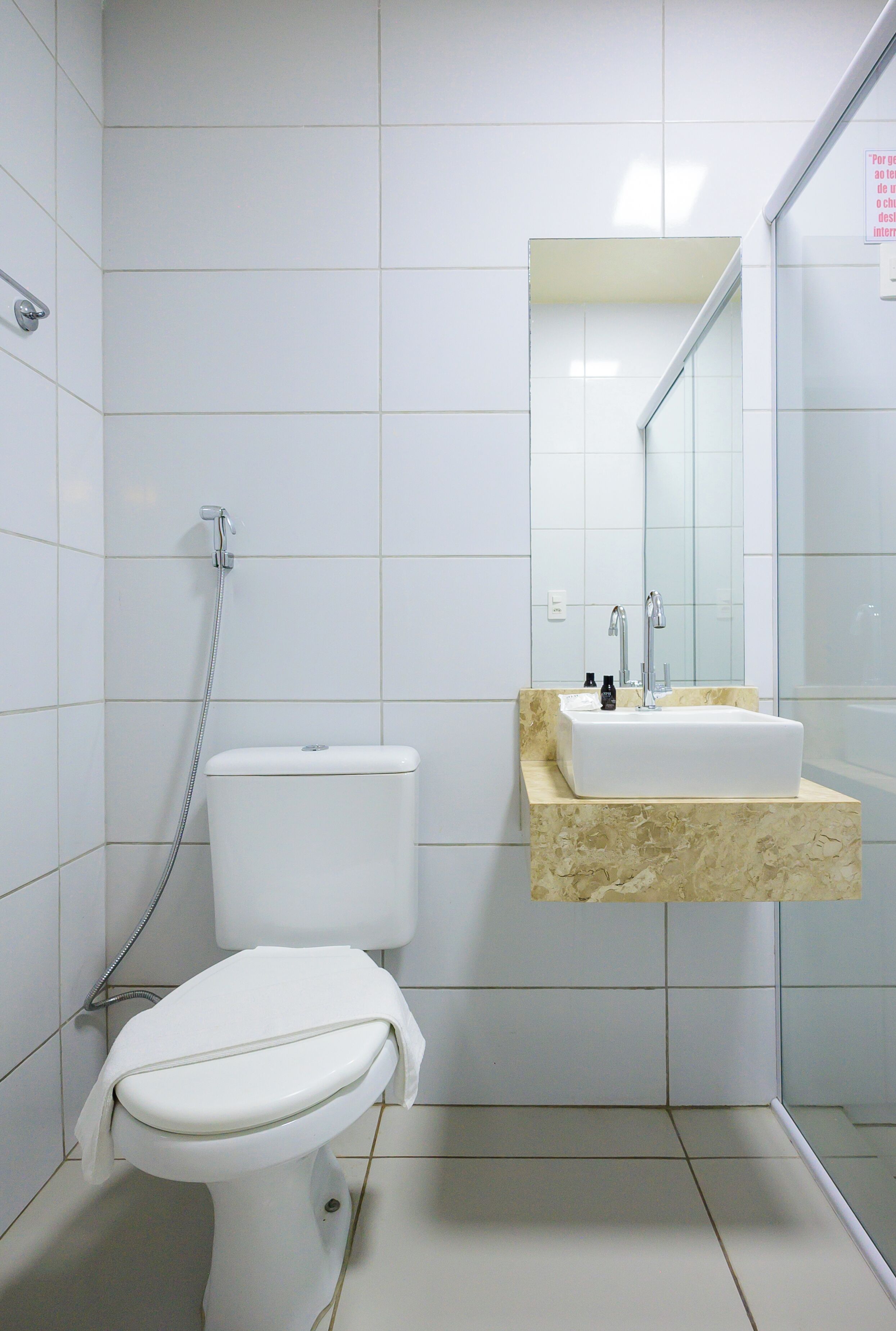 superior triple room (twin) | bathroom | shower, towels, soap, toilet paper