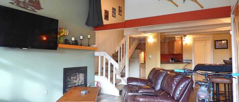 TV, fireplace, DVD player