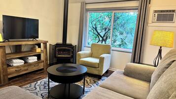 Smart TV, fireplace, Netflix, streaming services