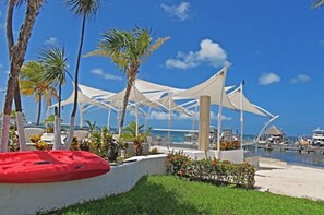 Chaises longues, serviettes de plage