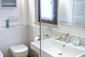 Shower, bidet, towels