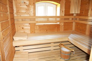 Sauna - Vacation home Sonnenwinkel under thatched roof with sauna and fireplace - Holiday home (Sellin)