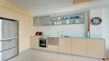 Apartment, 2 Bedrooms | Private kitchen | Full-sized fridge, microwave, oven, stovetop