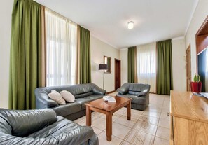 Our living room is a great spot for friends and family members to hang out and chat about the day's adventures.