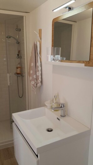 Habitación familiar (2) | Baño | Secadora de cabello y toallas 