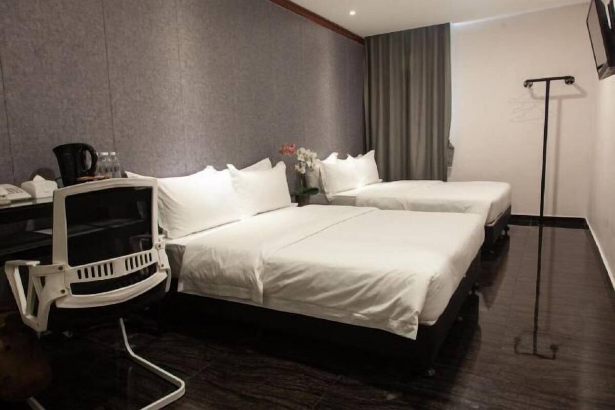 Premium bedding, desk, free WiFi, bed sheets