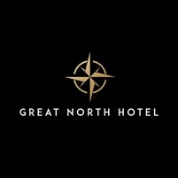 A logo with a compass design and the text "GREAT NORTH HOTEL".