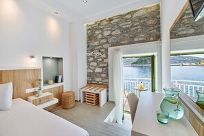 Double Room, Sea View | Minibar, in-room safe, desk, blackout drapes - The Water (Skiathos)