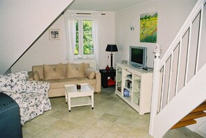 Televisión y chimenea 