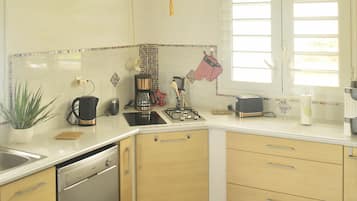 Microwave, oven, dishwasher, coffee/tea maker