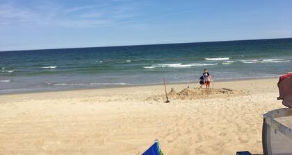Footsteps to the Beach no crossing the street. Check out August discounts.