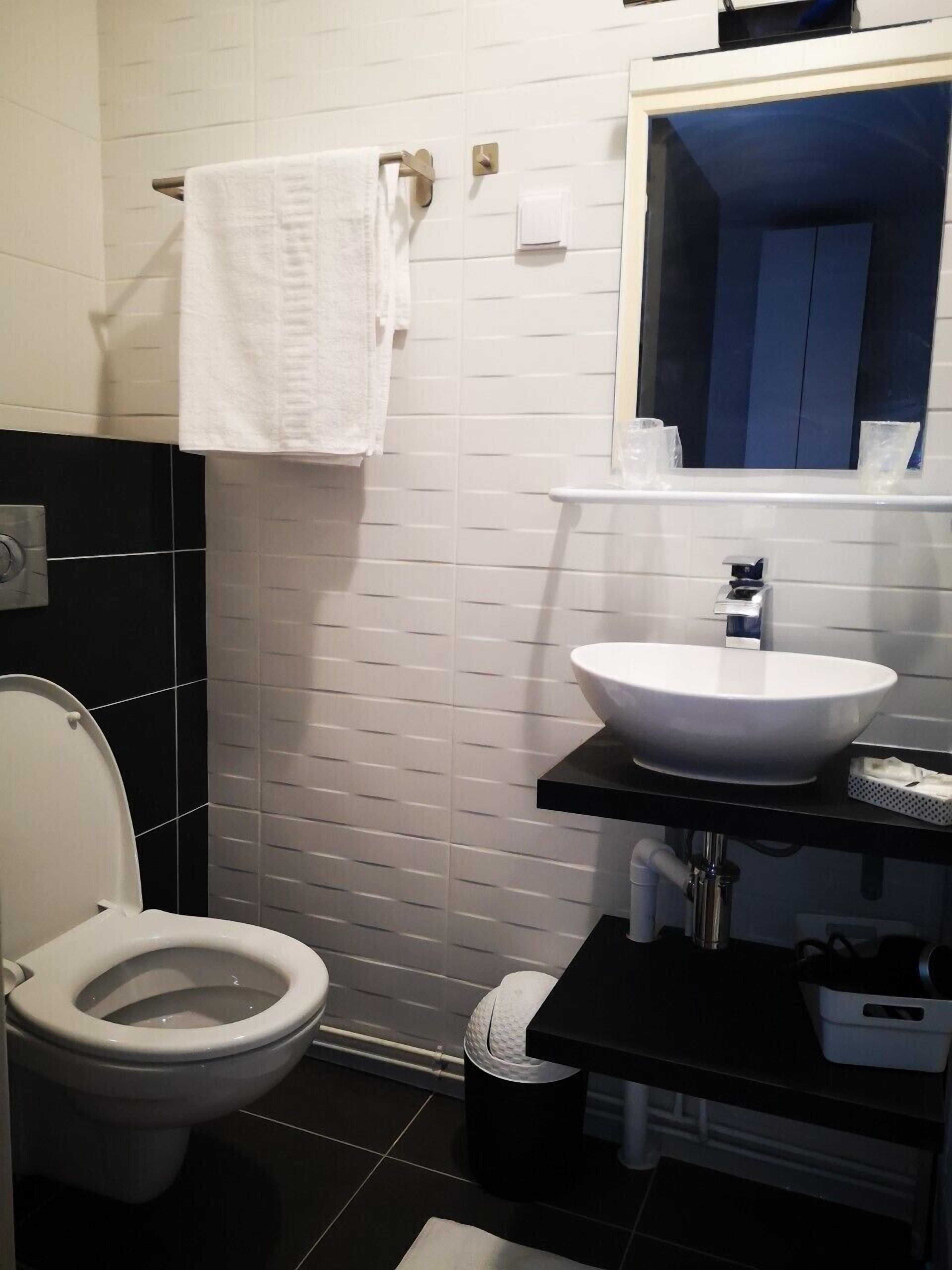 free toiletries, hair dryer, towels