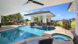 Pool - Kiahuna Ohana Hale By Parrish Kauai-AC, pool, spa, distant ocean views! (Koloa)