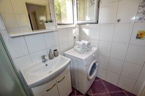 Hair dryer, towels