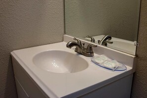 Shower, free toiletries, towels, soap