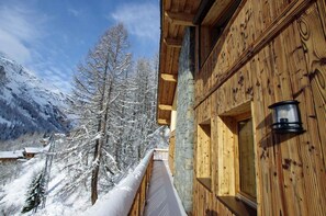 Property grounds - Chalet, 200m from ski slopes, view ski slopes, fitness, sauna, terrace, balcony, fireplace or stove (Tignes)