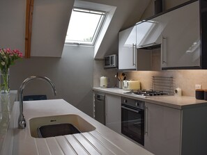 Dishwasher, high chair, cookware/dishes/utensils
