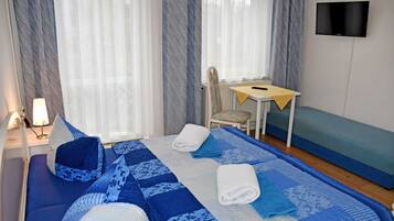 1 bedroom, travel crib, WiFi, bed sheets