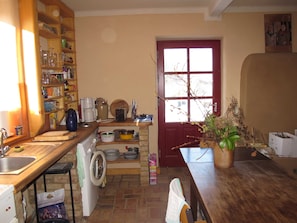 Fridge, oven, electric kettle