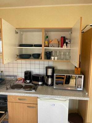 Frigorífico, microondas, horno y lavavajillas