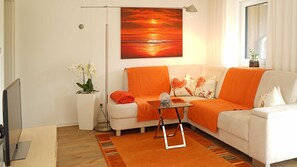 Wohnzimmer Apartment Möwe