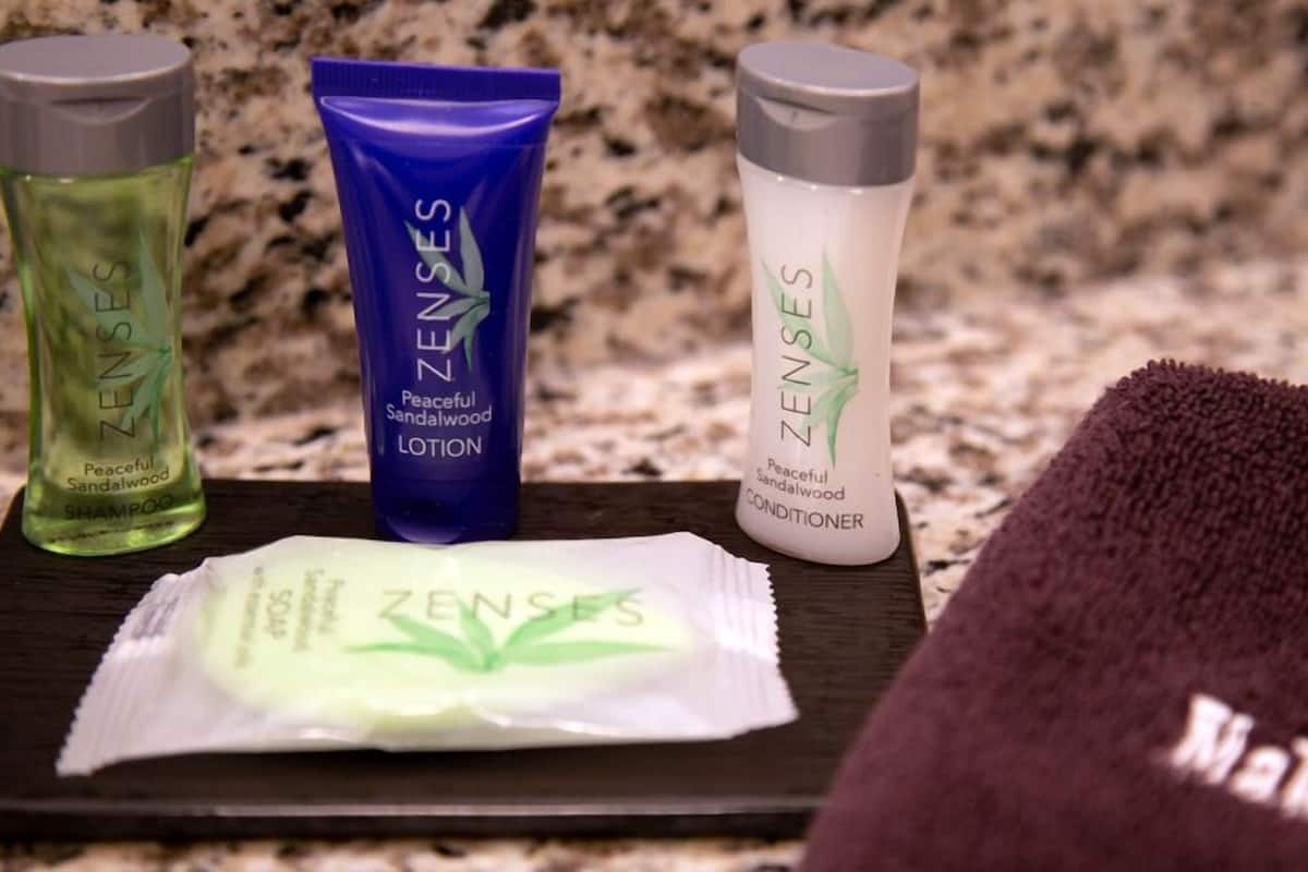 suite, 1 king bed, non smoking | bathroom | free toiletries, hair dryer, towels, soap